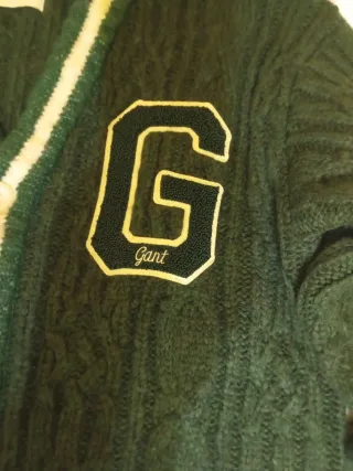 Chaqueta lana Gant verde, blanca