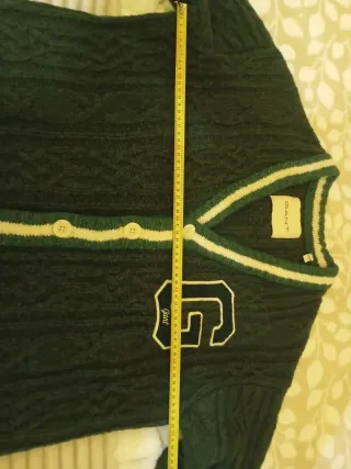 Chaqueta lana Gant verde, blanca