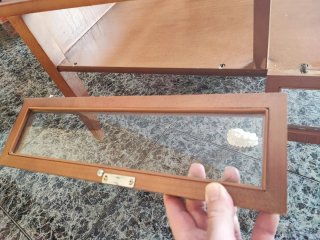Mesa centro madera maciza cristal