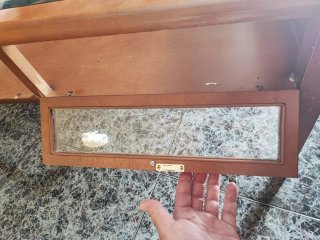 Mesa centro madera maciza cristal