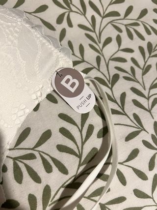 Sujetador blanco encaje push up