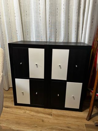 Dos Estanterías KALLAX IKEA con cajones