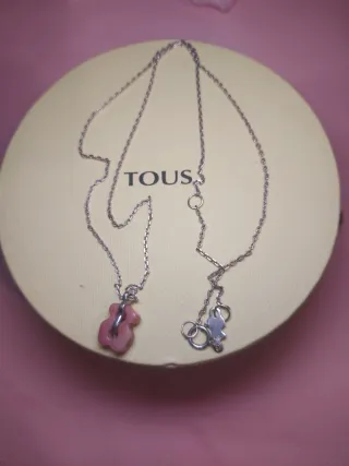 Collar Tous Plata Oso Rosa