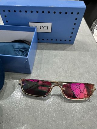 Occhiali da sole Gucci oro e rosa