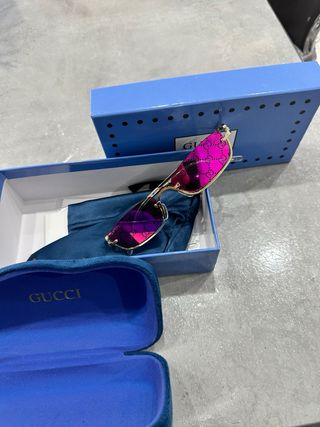 Occhiali da sole Gucci oro e rosa