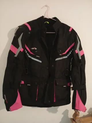 Chaqueta Moto LOVO Negra y Rosa Talla M