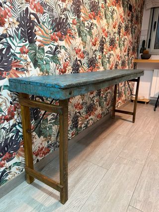 Mueble consola madera y metal