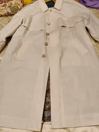 Gabardina larga hombre beige