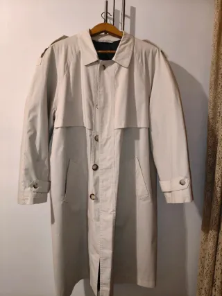 Gabardina larga hombre beige