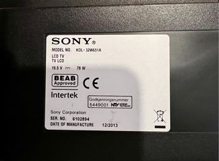 Televisión Sony Bravia 32 Plata y Negra