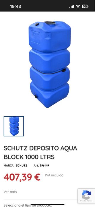 Depósito de agua de 1000 litros