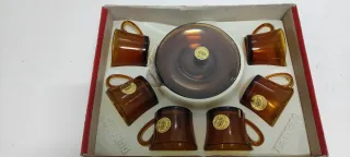 Juego 6 tazas café Duralex ámbar. Sin estrenar