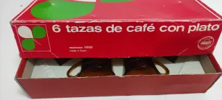 Juego 6 tazas café Duralex ámbar. Sin estrenar