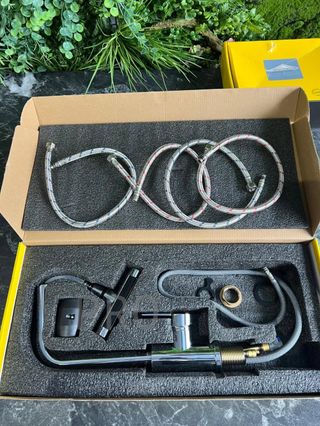 Grifo cocina extraíble Inox giratorio 360° gris acero