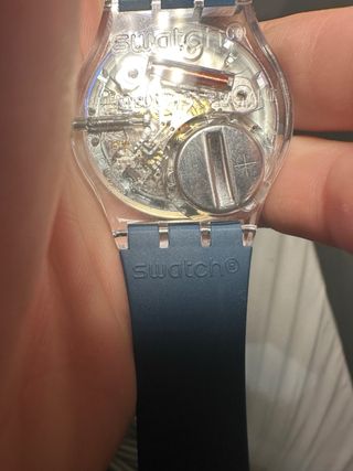 Reloj Swatch Swiss Azul y Plateado
