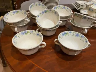 Set di stoviglie in porcellana blu e bianca