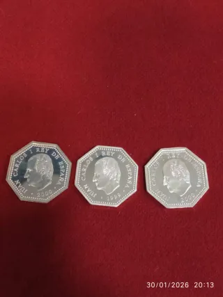Lote 3 Monedas Plata 1500 Pesetas Milenio Paloma