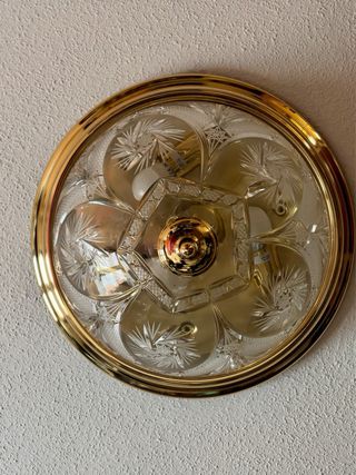 Lámpara plafón cristal de bohemia dorada