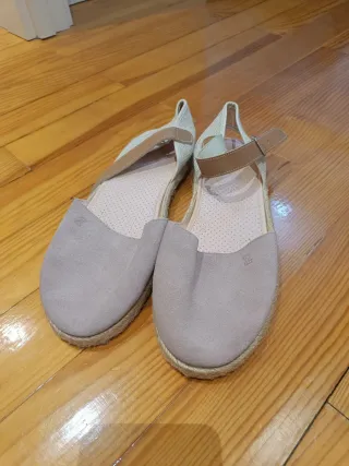 Alpargatas niña rosa palo con hebilla