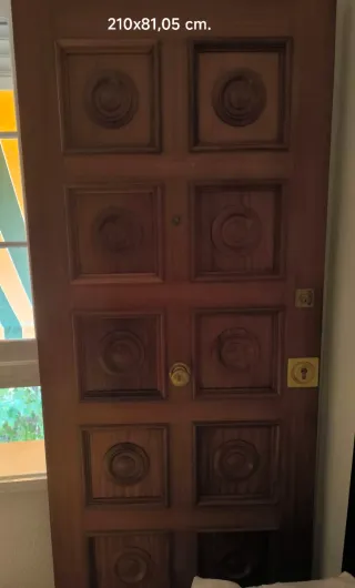 Puerta de entrada de madera 210x81,05 cm