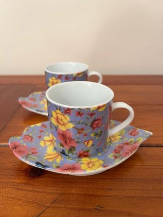 Juego de 6 tazas de café de porcelana