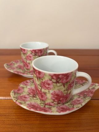 Juego de 6 tazas de café de porcelana