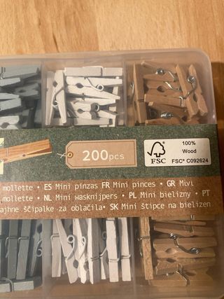 200 Mini Mollette Legno Decorazione