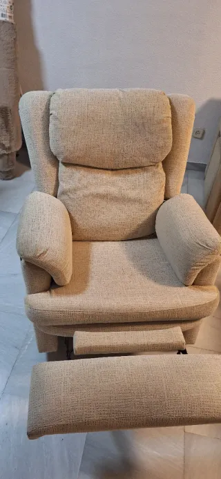 Sillón relax tela beige