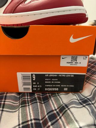 Nike Air Jordan 1 Retro Low OG Rojo/Blanco