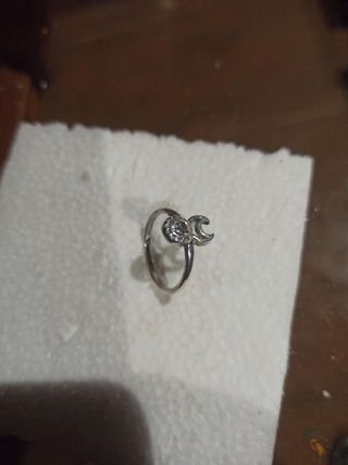 Anillo de Plata Luna y Estrella