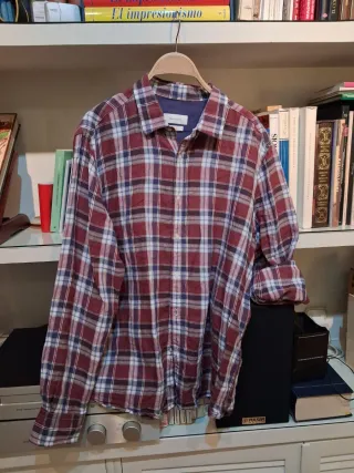 Camisa de cuadros hombre manga larga.