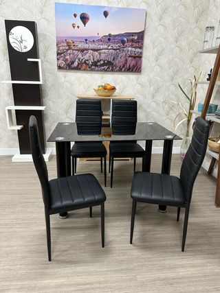 Mesa Cristal con 4 Sillas Nuevo 2 Colores Oferta