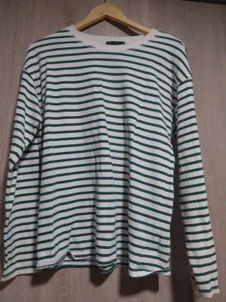 Chaleco de rayas verde y blanco Zara