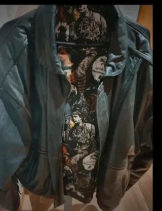 Cazadora Cuero Negra Talla XL