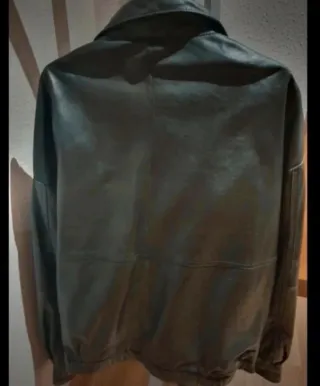 Cazadora Cuero Negra Talla XL