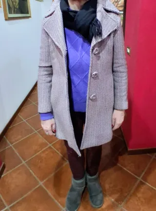 Cappotto Beige e Viola Taglia M