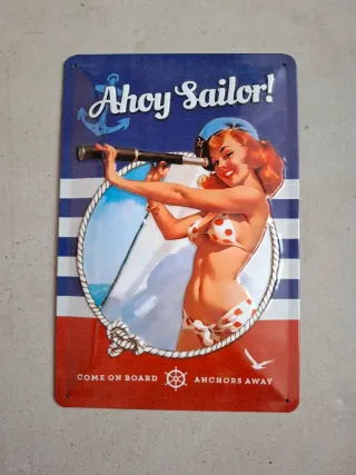 Cartel Vintage Ahoy Sailor! Relieve