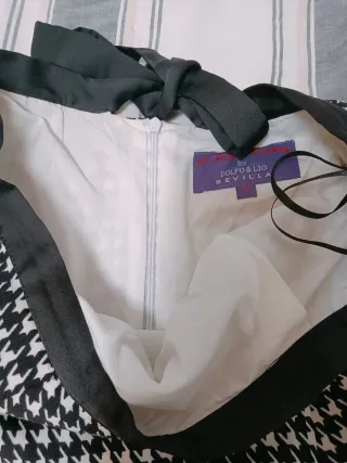 Falda midi estampada pata de gallo