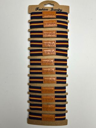 Pack 12 Pulseras España Elásticas