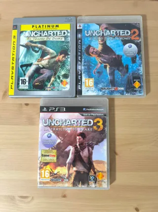 Lote Uncharted 1, 2 y 3 PS3