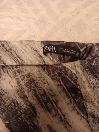 Falda larga satén estampado