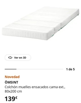 Cama extensible IKEA BUSUNGE + colchón Omsint
