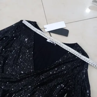 Abito cerimonia Lungo Paillettes Nero NUOVO