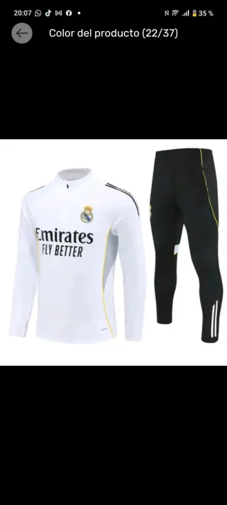 Chándal Adidas Real Madrid Blanco y Azul