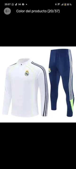 Chándal Adidas Real Madrid Blanco y Azul