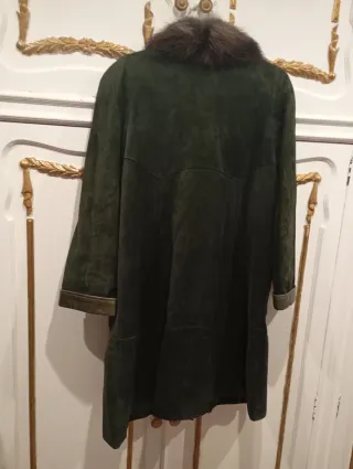 Abrigo piel mujer talla 44 verde