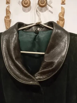 Abrigo piel mujer talla 44 verde