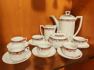 Set 12 tazze + caffettiera, zuccheriera e lattiera