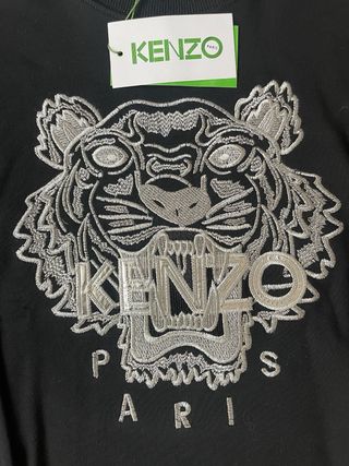 Sudadera Kenzo Negra con Tigre Bordado
