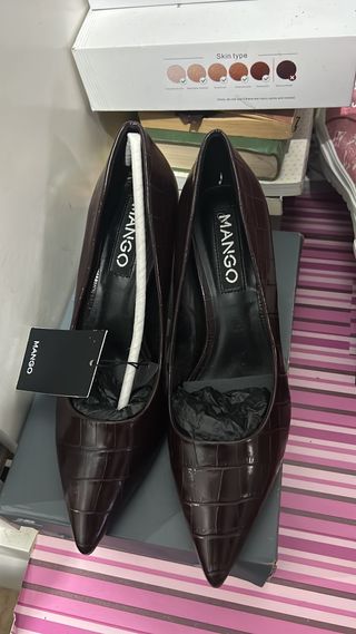 Zapatos Mango Talla 40 Marrón Cocodrilo